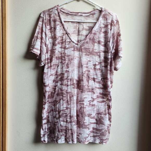 Mudd Pink Camo V-Neck Tissue T-Shirt Size XL - Picture 6 of 14